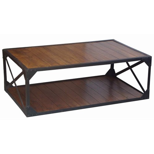 Acacia Lisbon Iron Frame Coffee Table 135cm