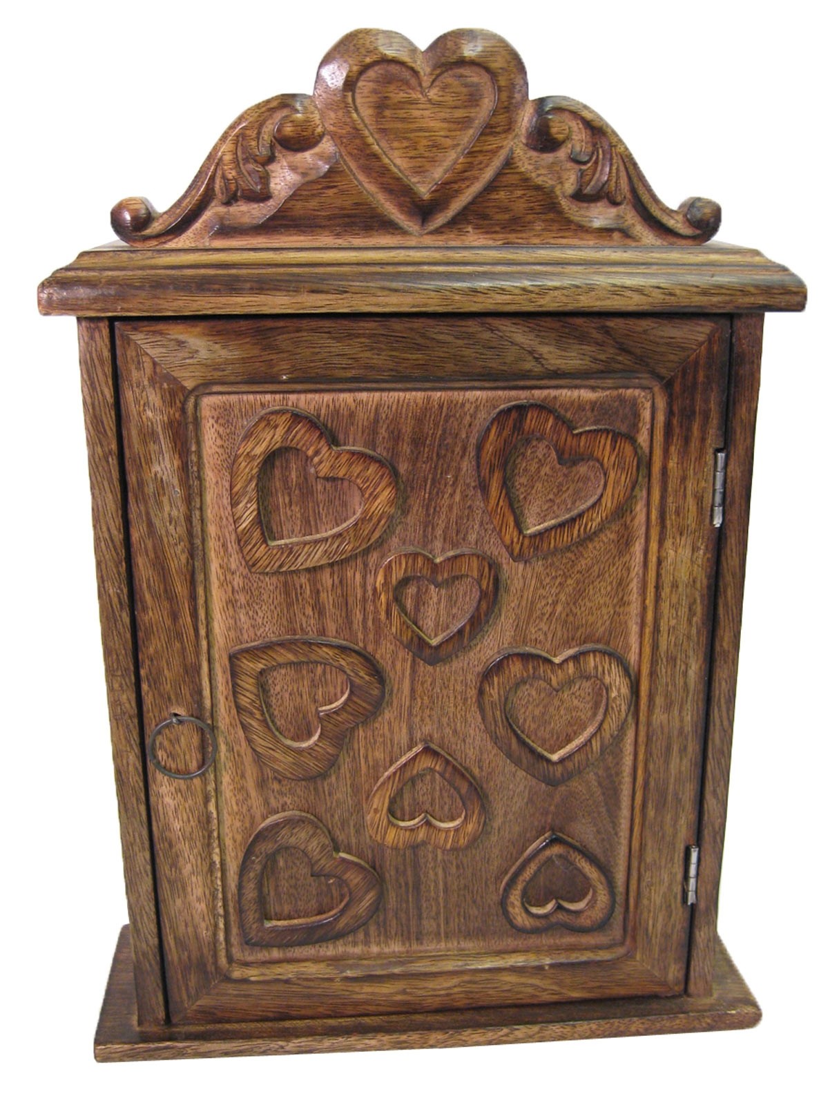 Mango Wood Heart Design Key Box 38cm