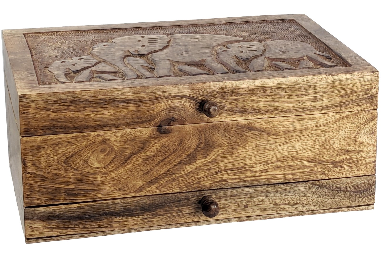 Mango Wood Elephant Vanity Box 33cm