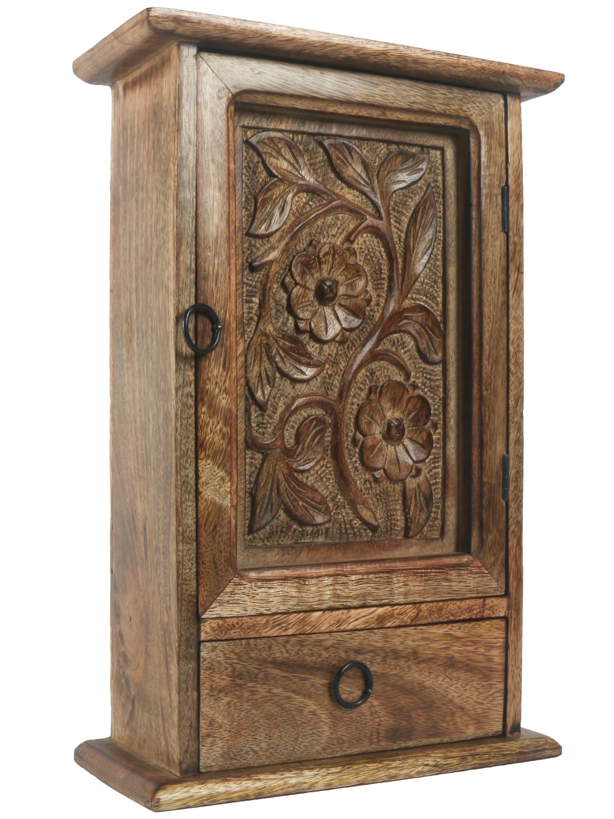 Mango Wood Key Box with Drawer 39cm
