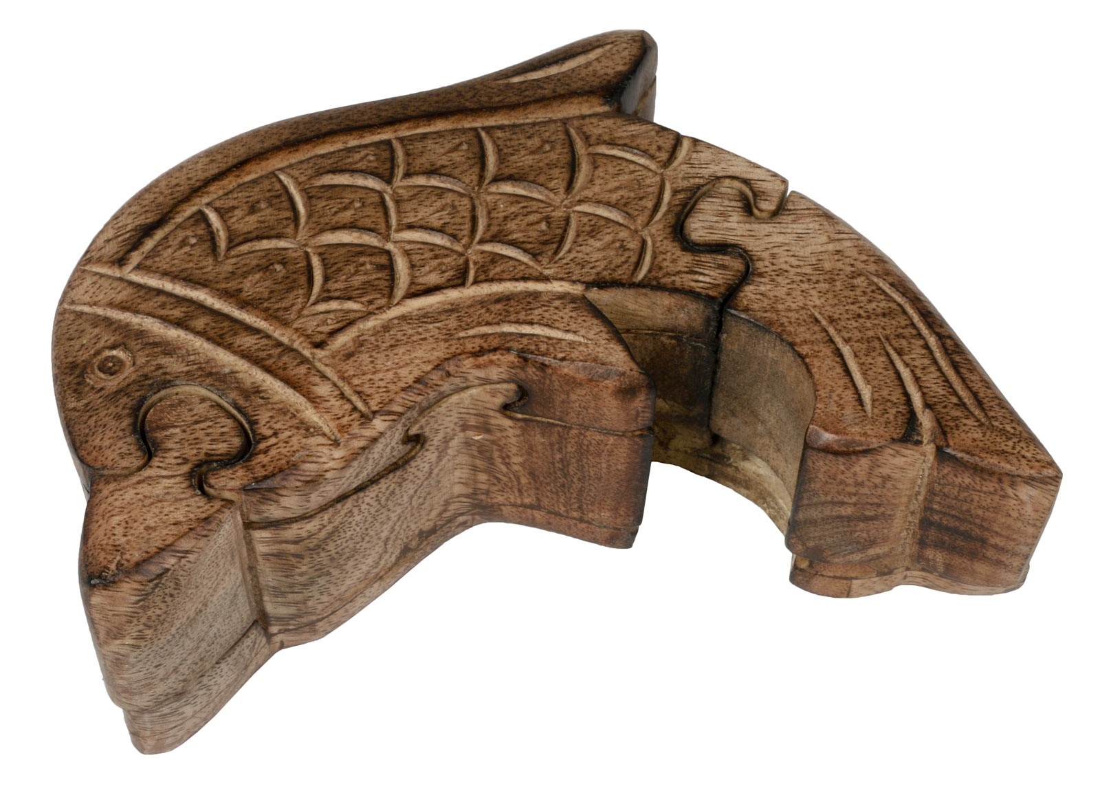 Mango Wood Dolphin Puzzle Box 15cm