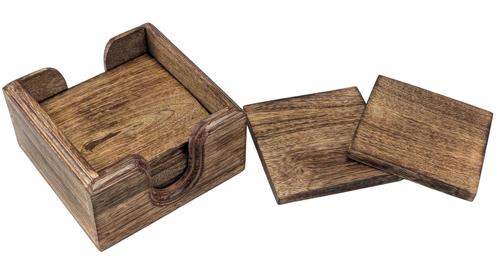 Set of 6 Wooden Plain Coasters - 13cm