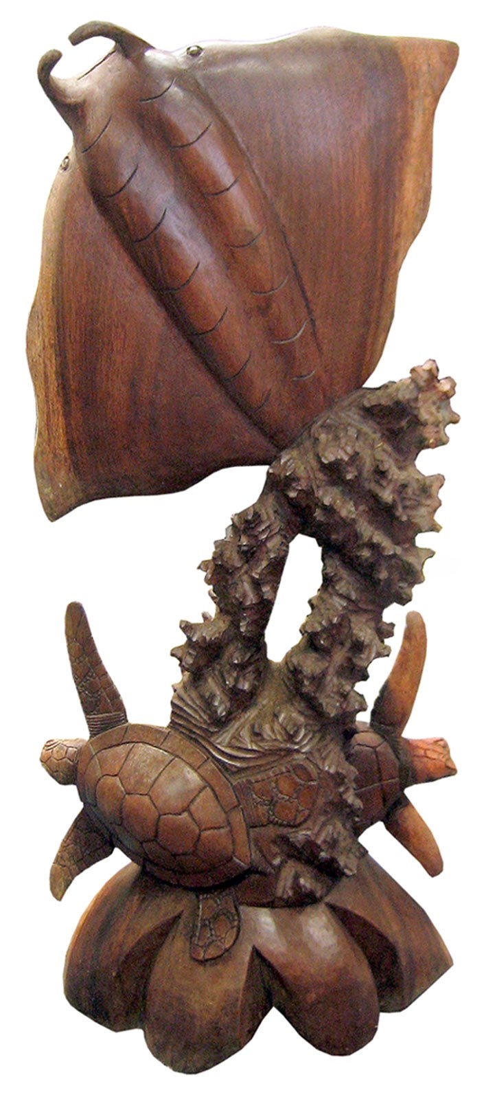 Wooden Turtle & Ray 96cm