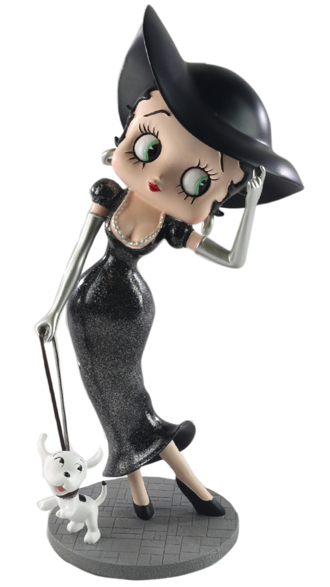 Betty Boop Walking Pudgy Black Glitter 34cm