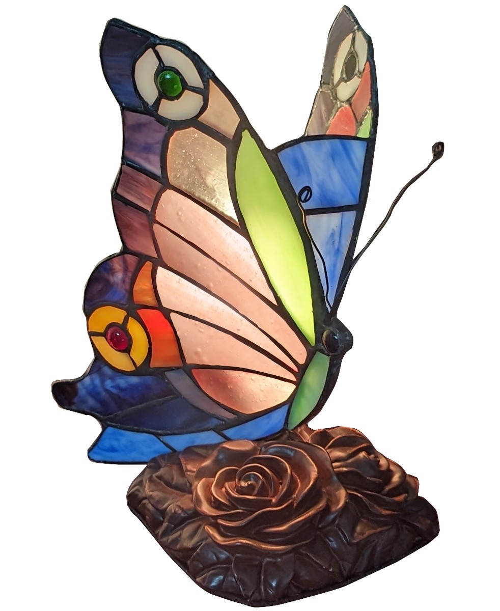 Butterfly Design Tiffany Table Lamp 23cm