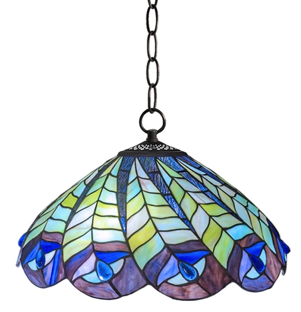 Hanging Peacock Pendant Lamp - Shade Dia 40cm