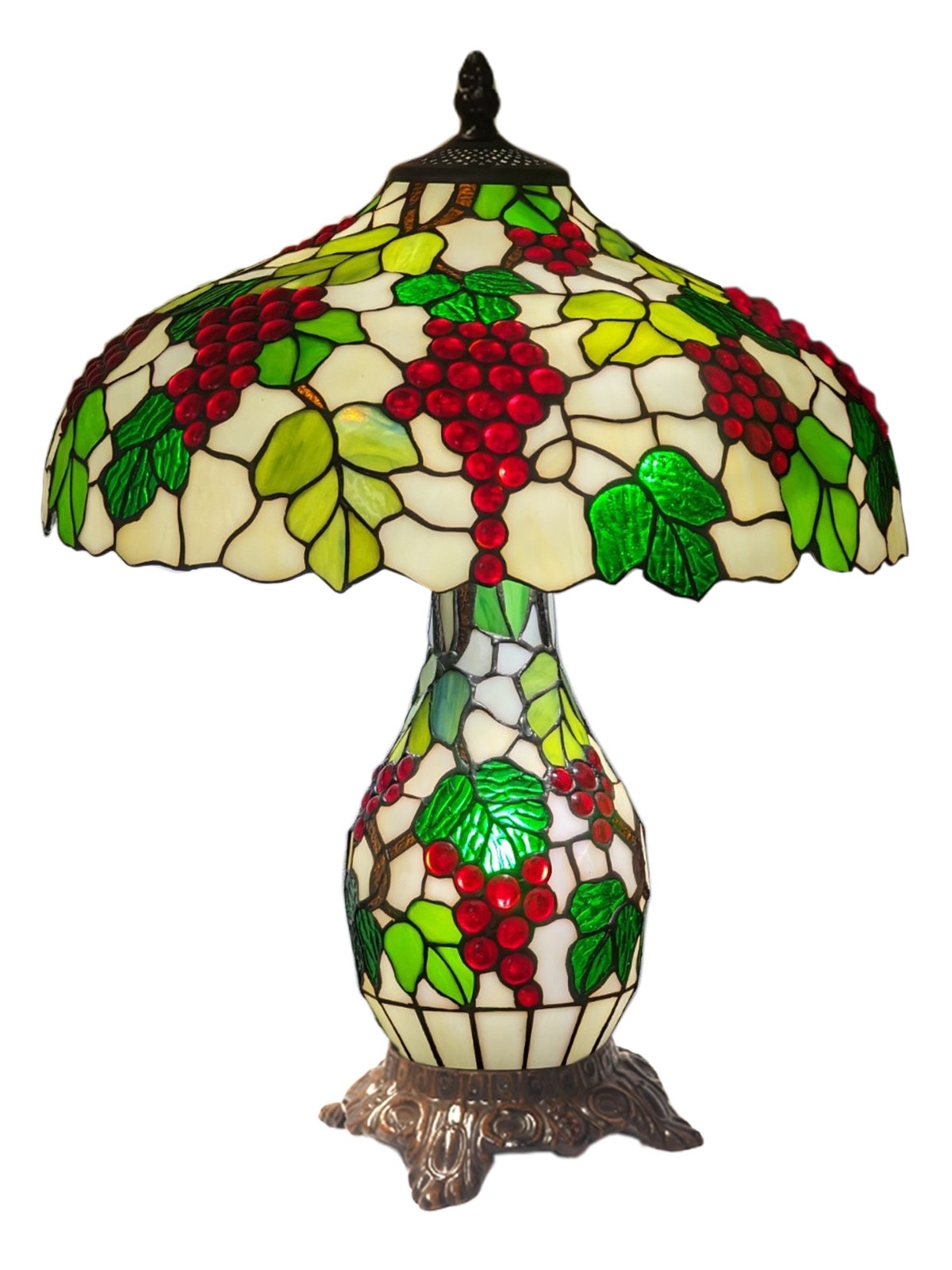 Grape Tiffany Umbrella Table Lamp 55cm