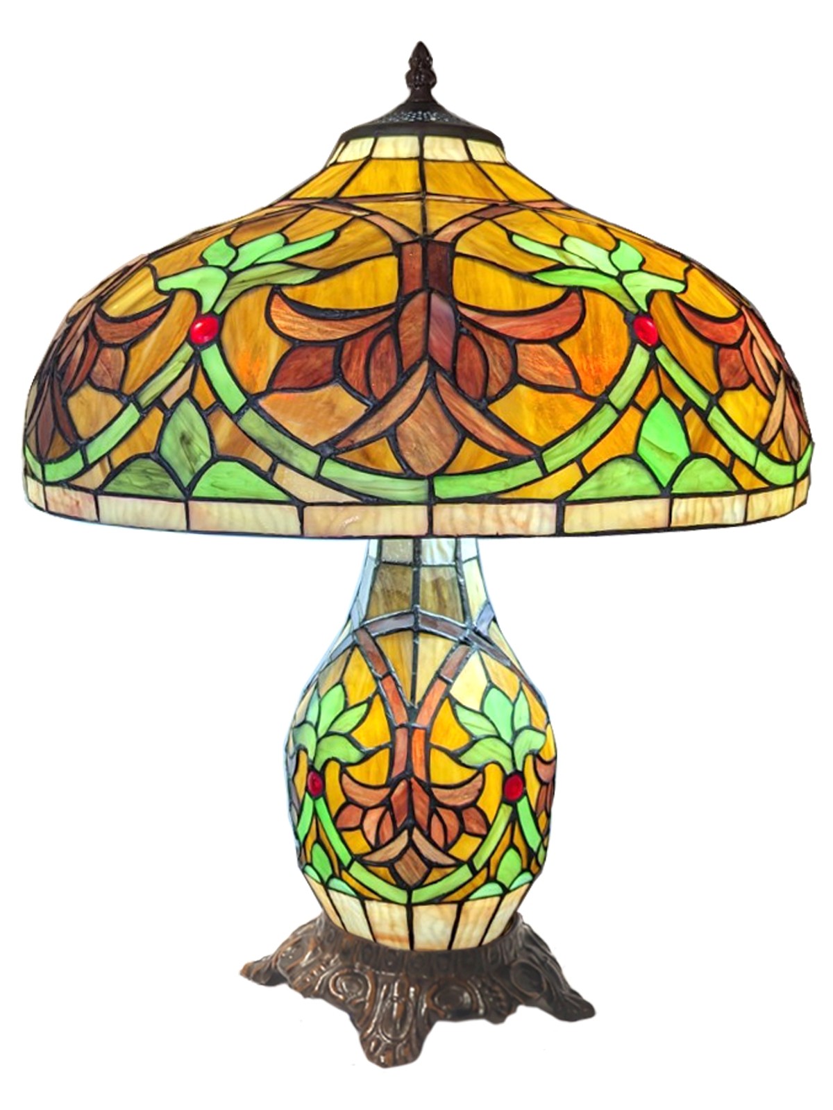 Fleur De Lys Tiffany Umbrella Table Lamp 55cm