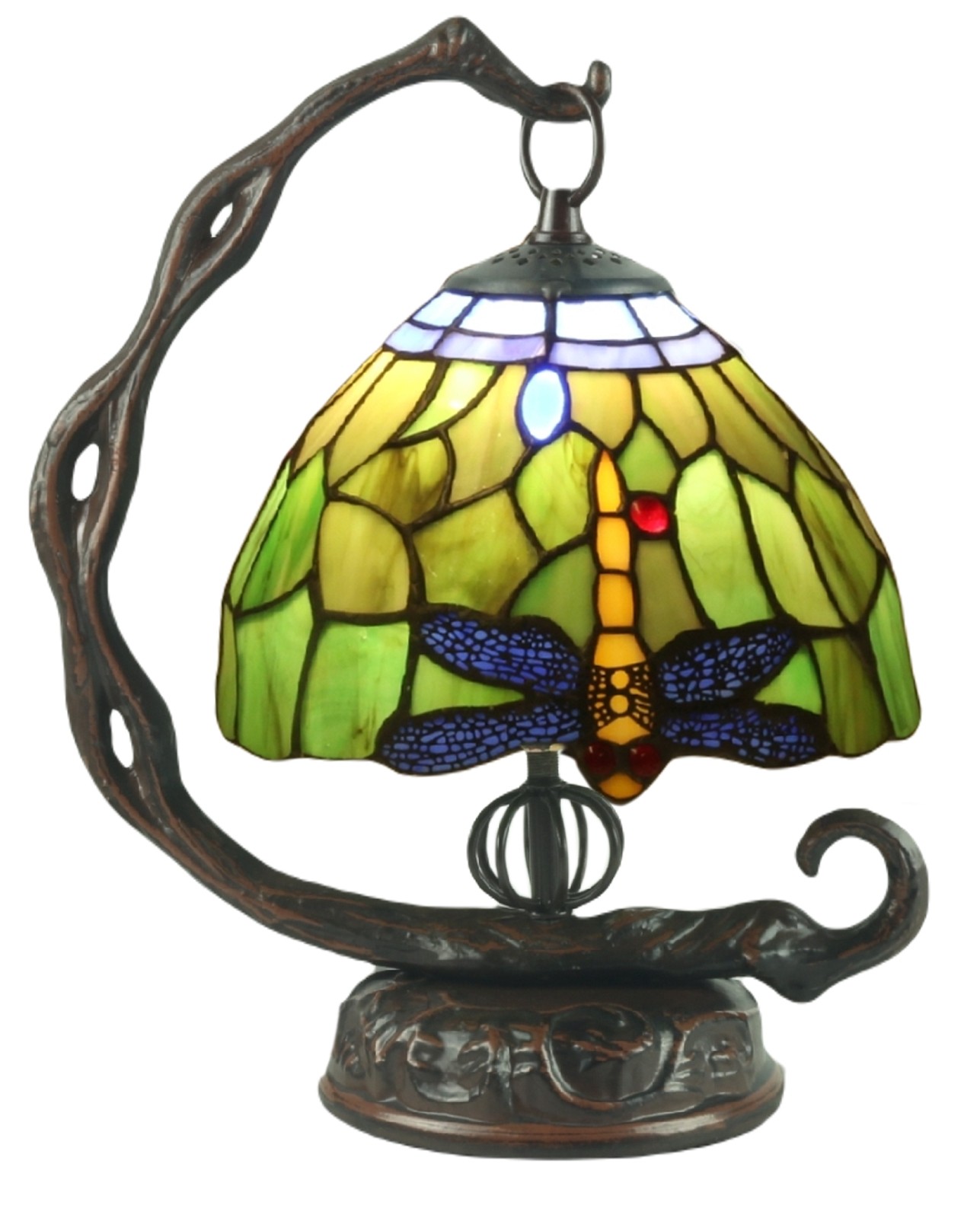 Dragonfly Shade On Embossed Base 31cm