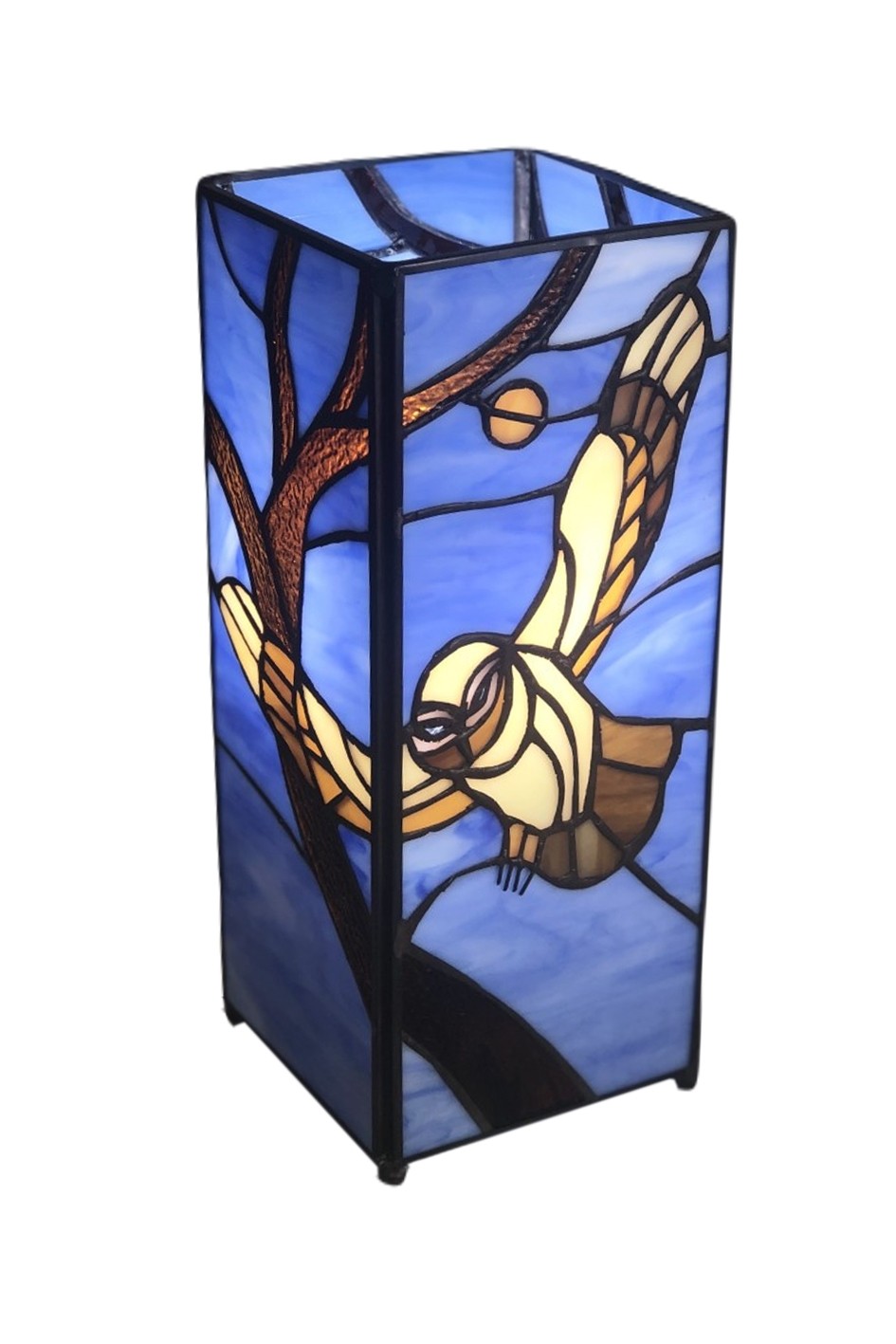 Owl Flying Square Tiffany Lamp 27cm
