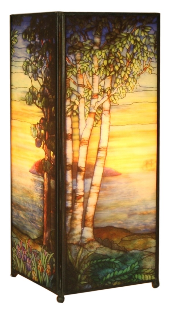 Seaside Sunset Square Lamp Screen Printed - 27cm