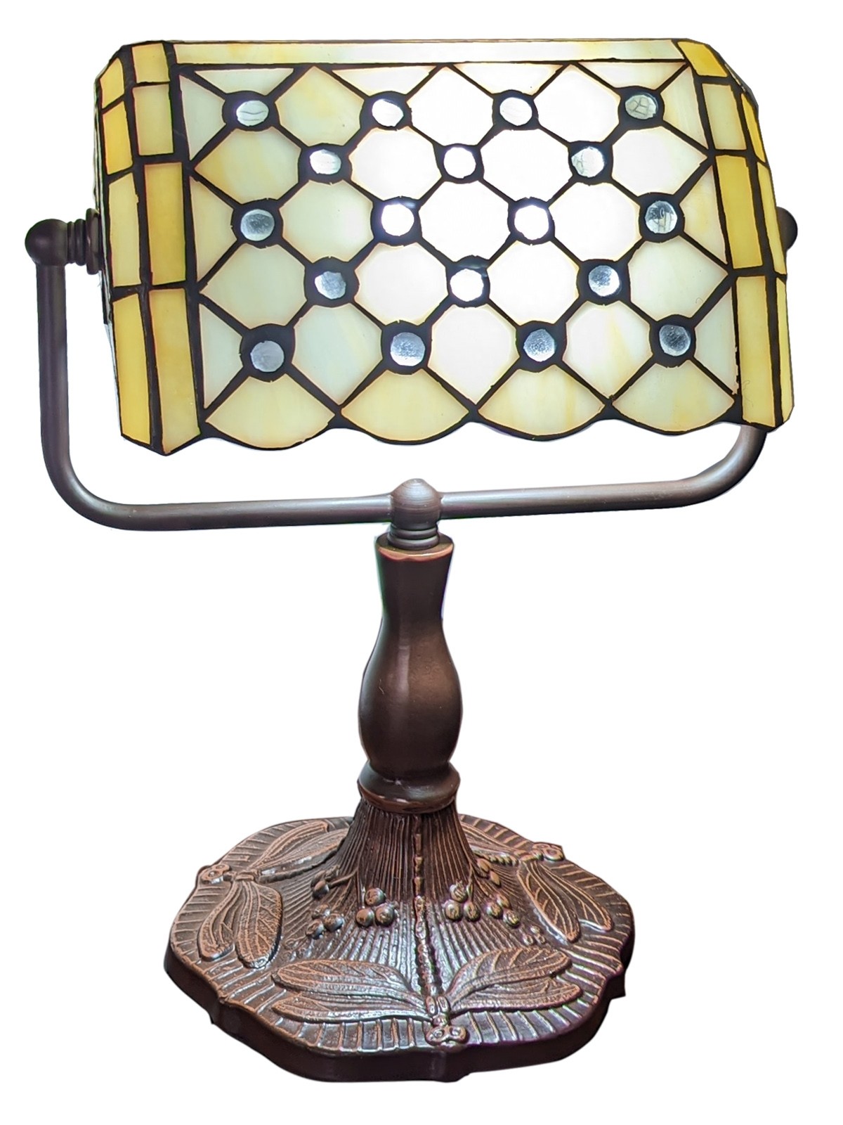 Bankers Lamp - Pearl Design 33cm