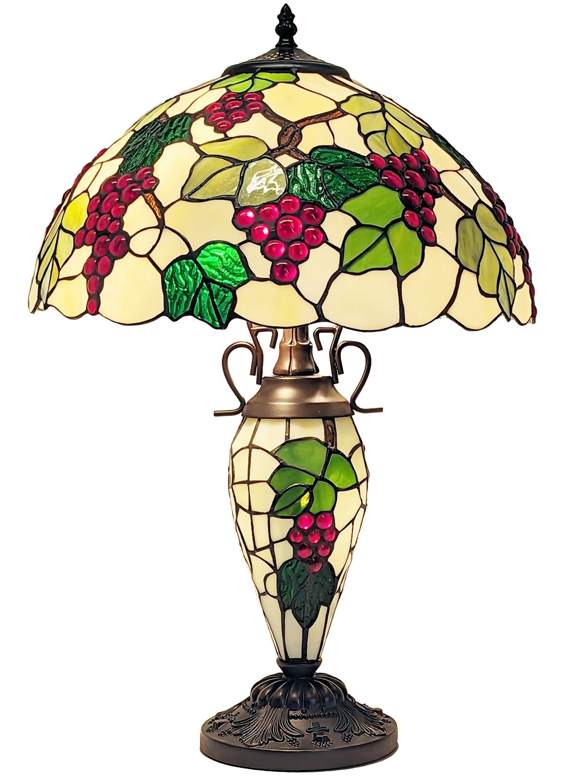 Double Lamp With Resin Base 60cm Large - Grape Design