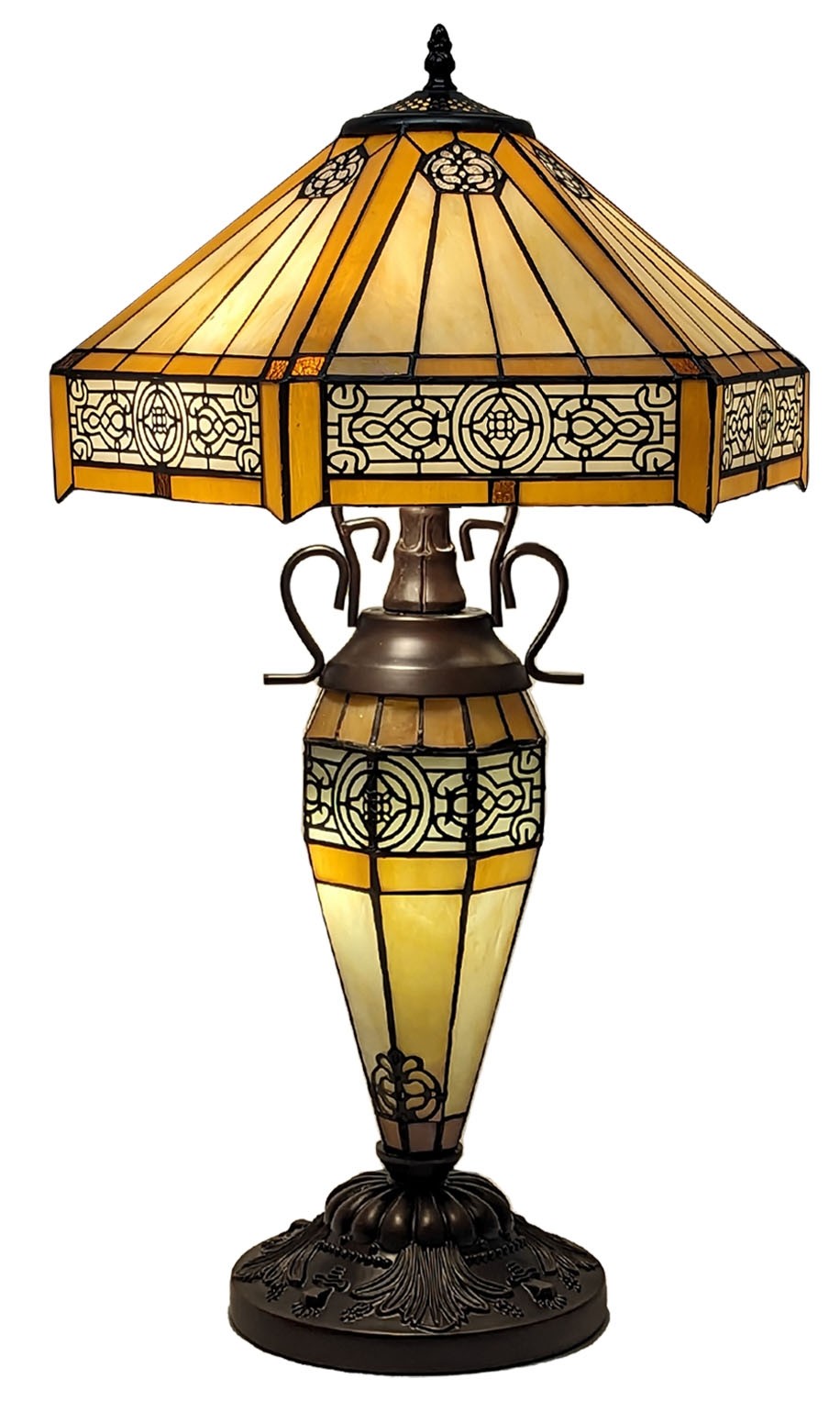Double Lamp With Resin Base 56cm Medium - Art Deco Design