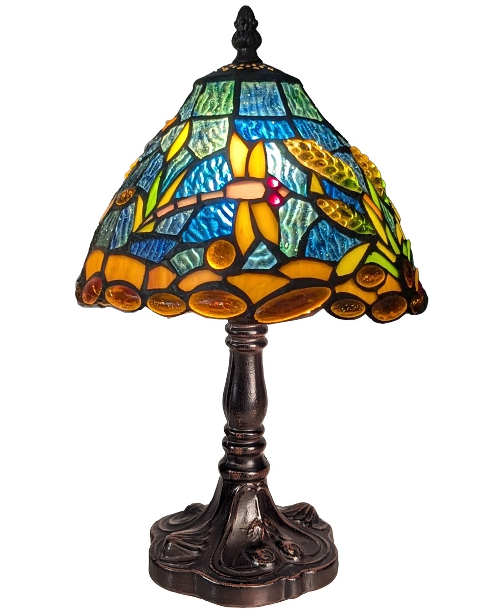 Riverbank and Dragonfly Tiffany Table Lamp (Small) 33cm