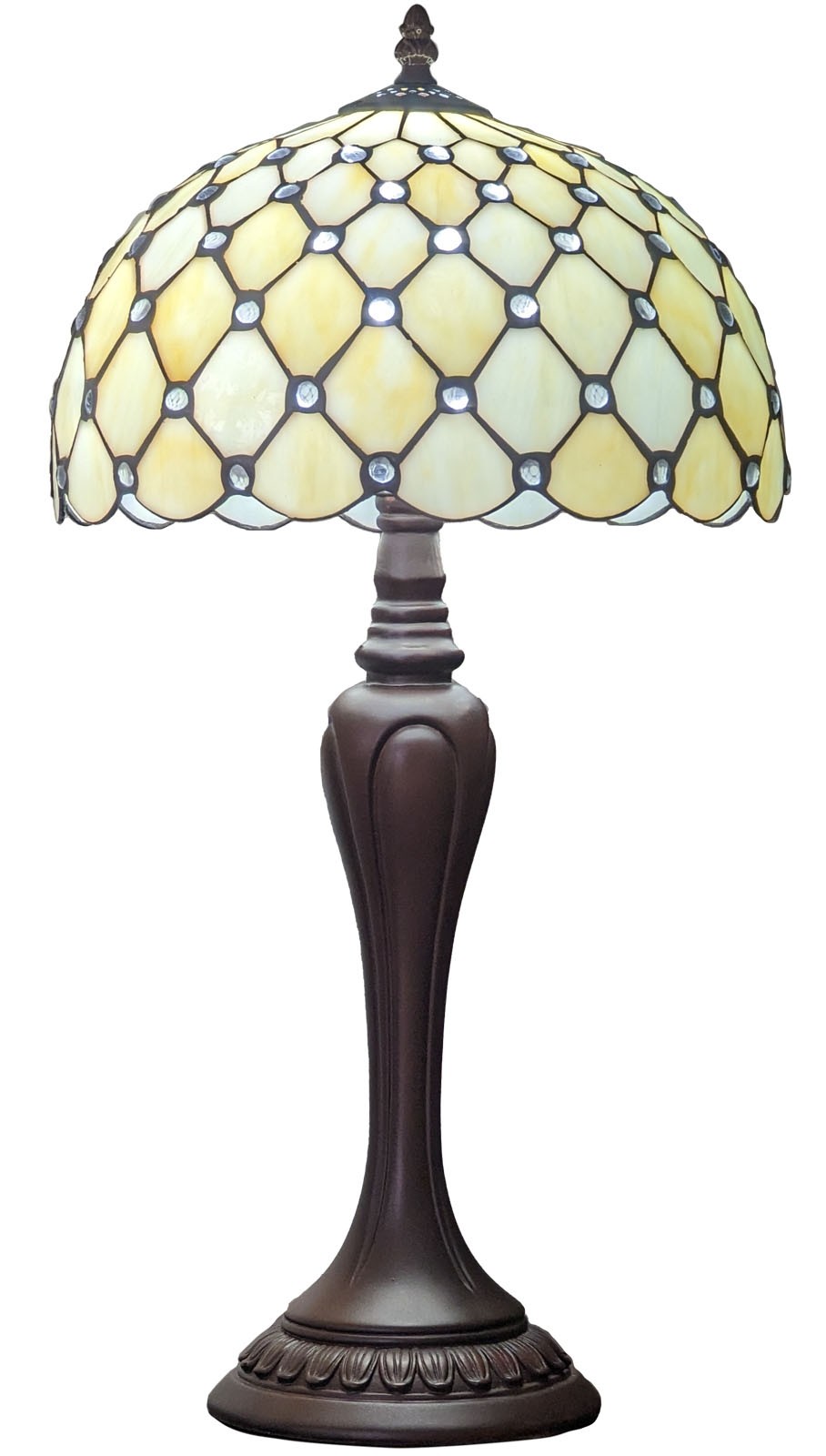 59cm Pearl Design Tiffany Table Lamp with Serene Base