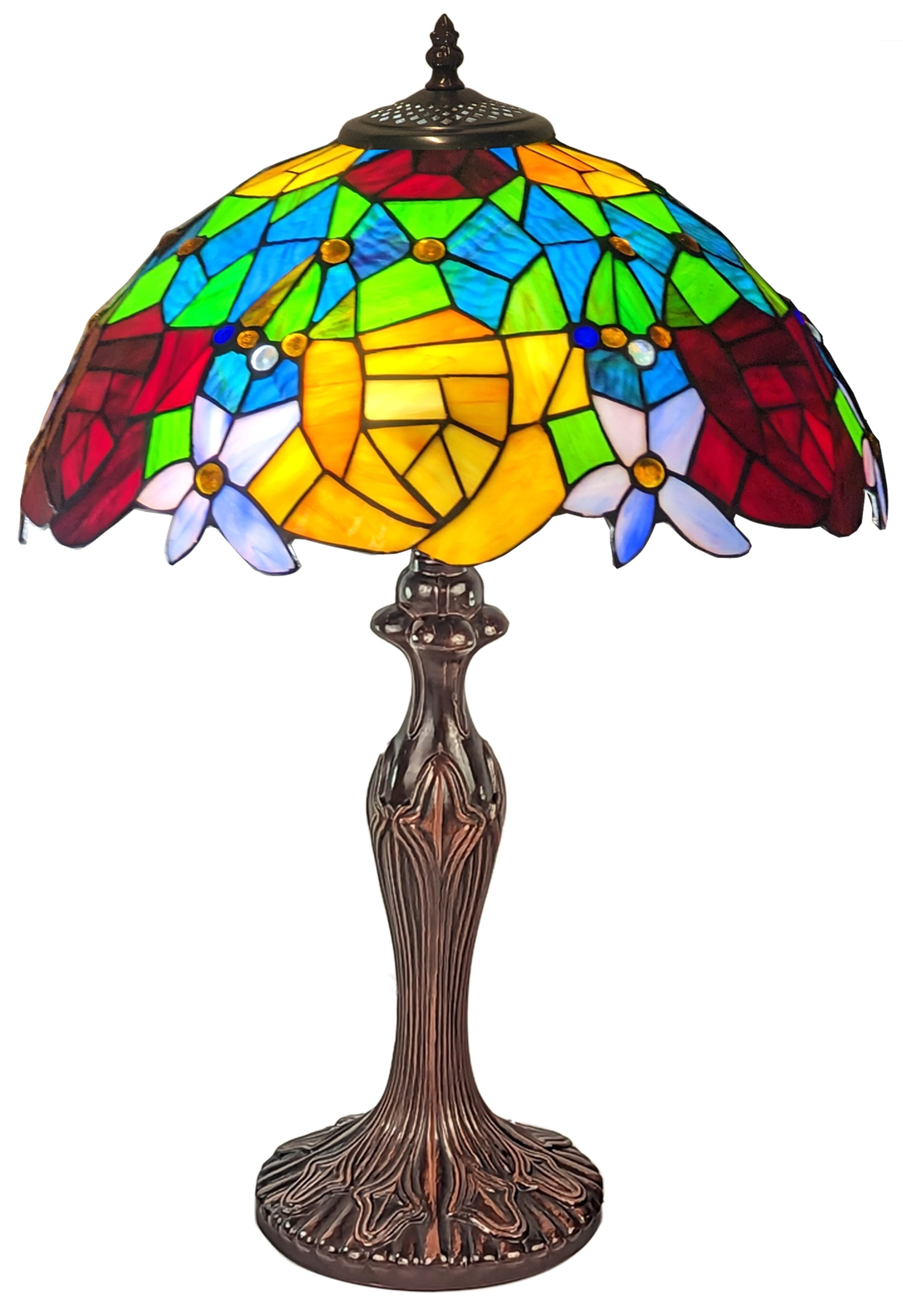 Large Rose Snowdrop Tiffany Table Lamp 59cm 