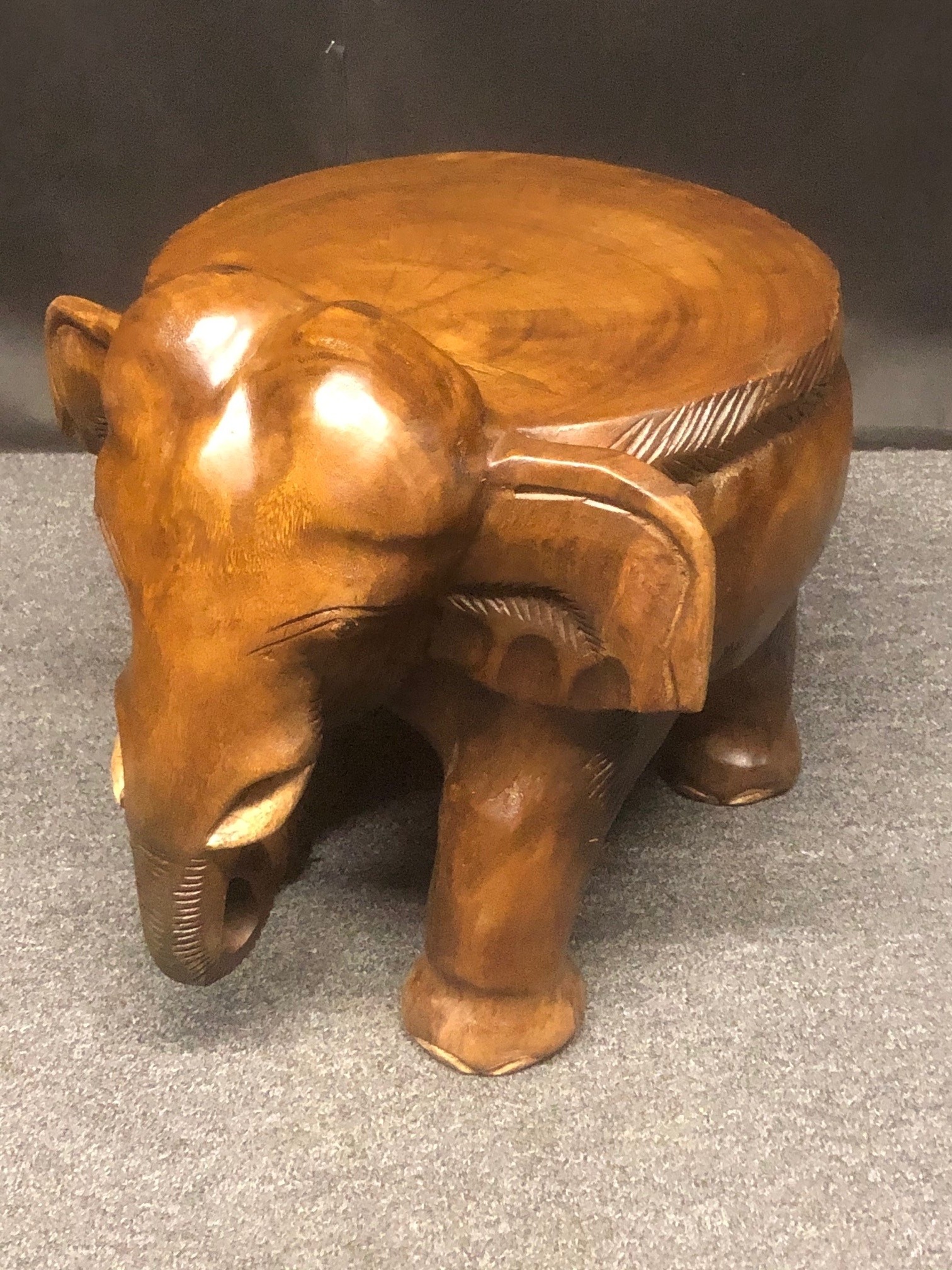 Wooden Elephant Plant Stool 35.5cm   ***SLIGHT SECONDS***