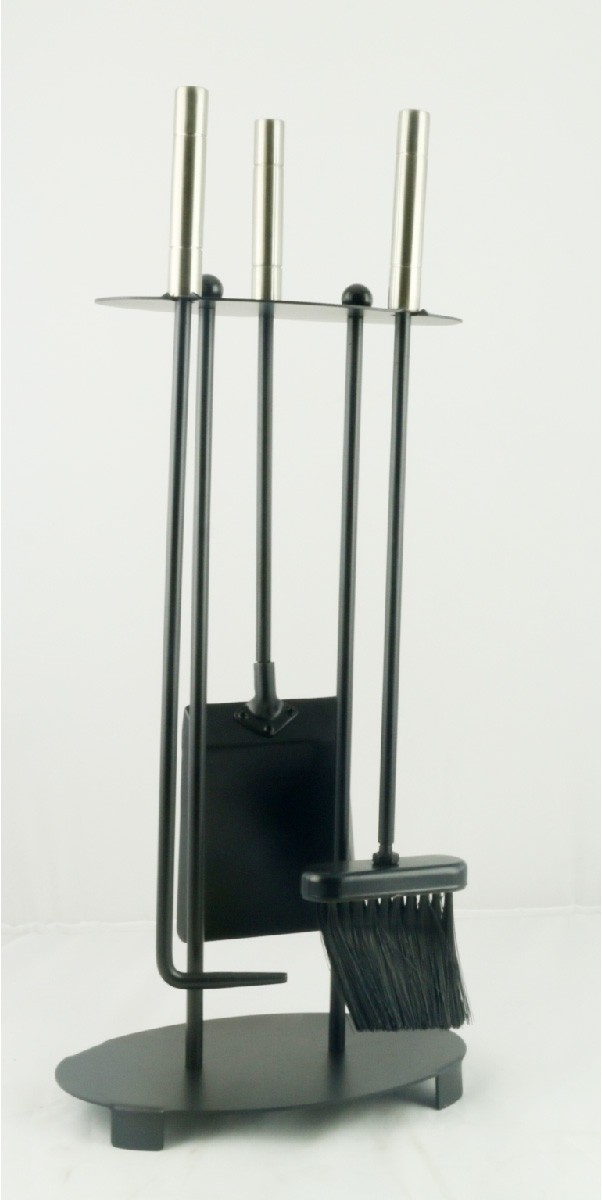 Set Of 4 Companion Set Black / Steel  - 59cm