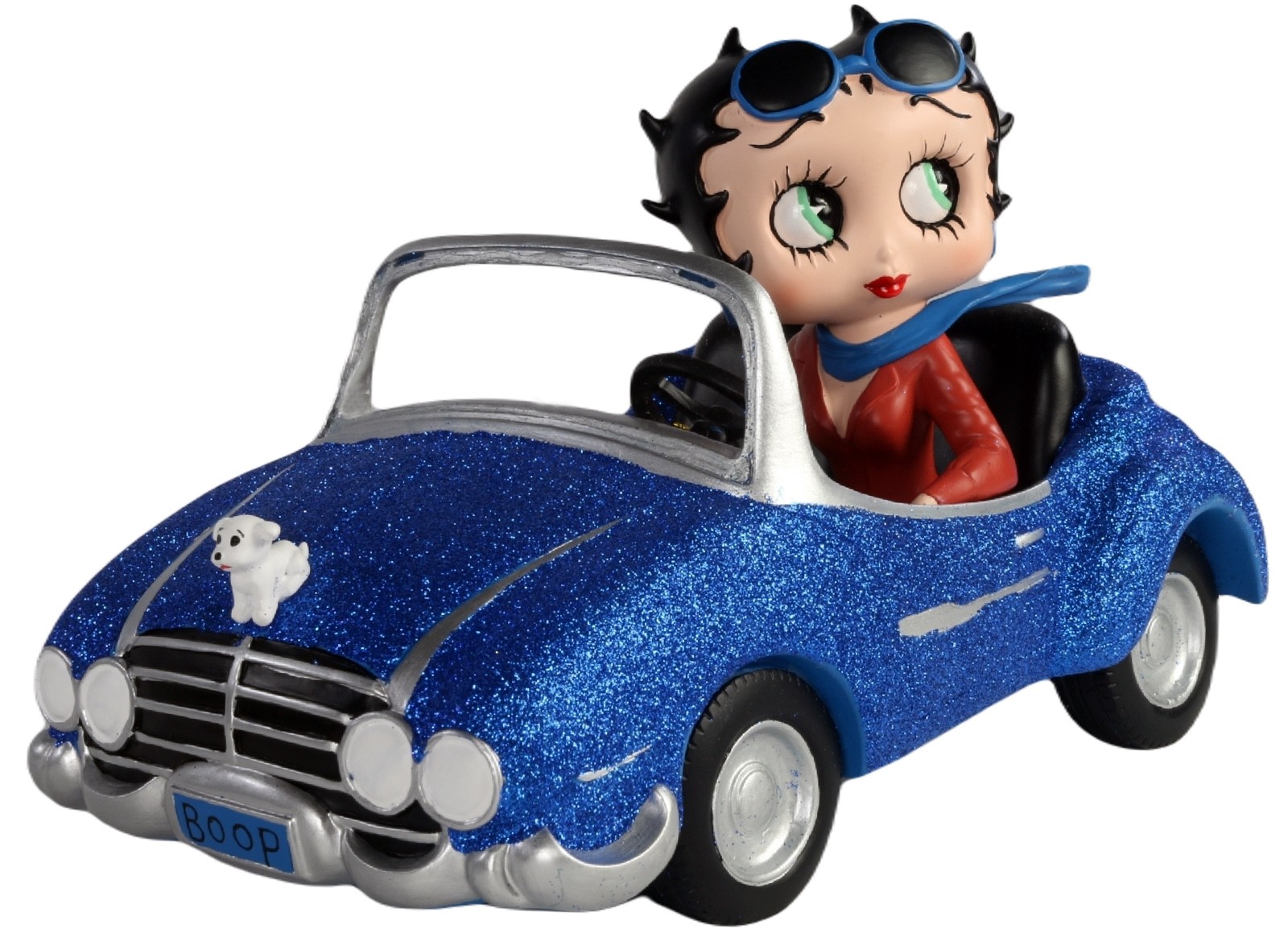 Betty Boop In Motor Car - Blue Glitter ** 30cm