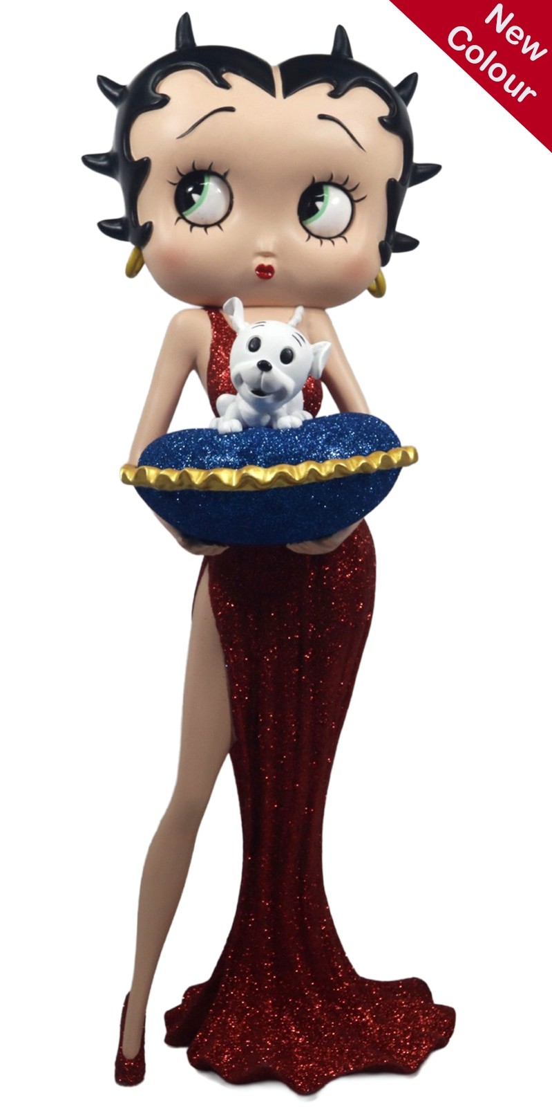 Betty Boop With Blue Glitter Pillow Box (Red Dress) 36.5cm