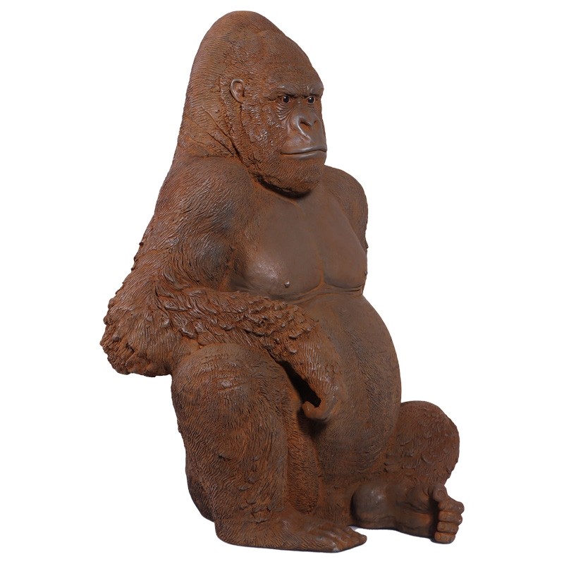 Silver Back Gorilla 114cm - Rust Finish