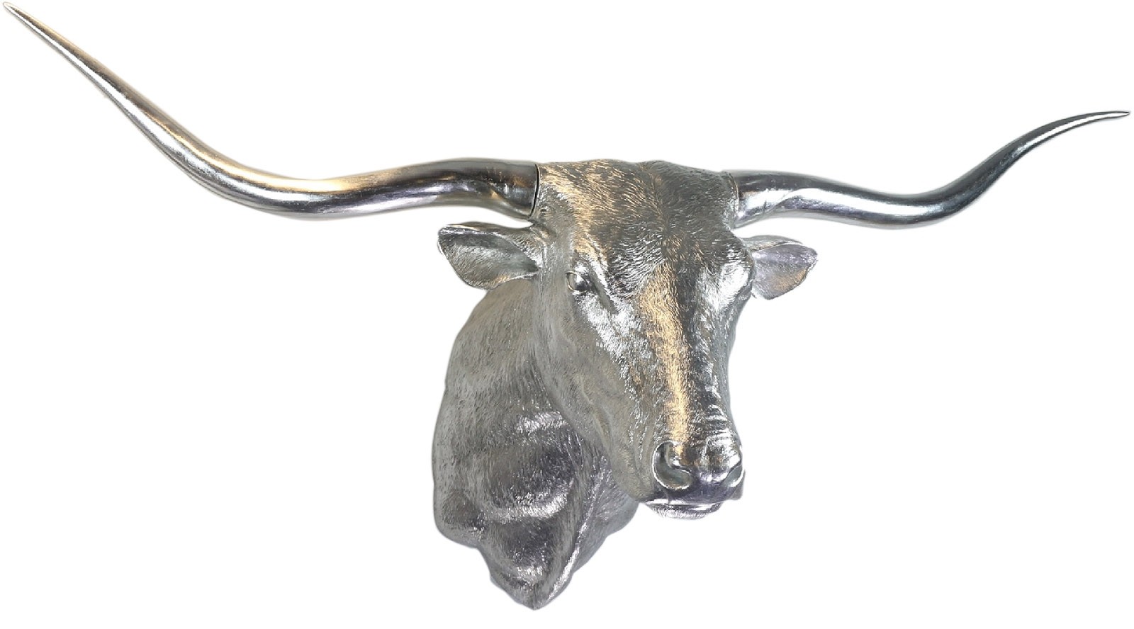 Texas Longhorn Silver  Wall Art - 180cm