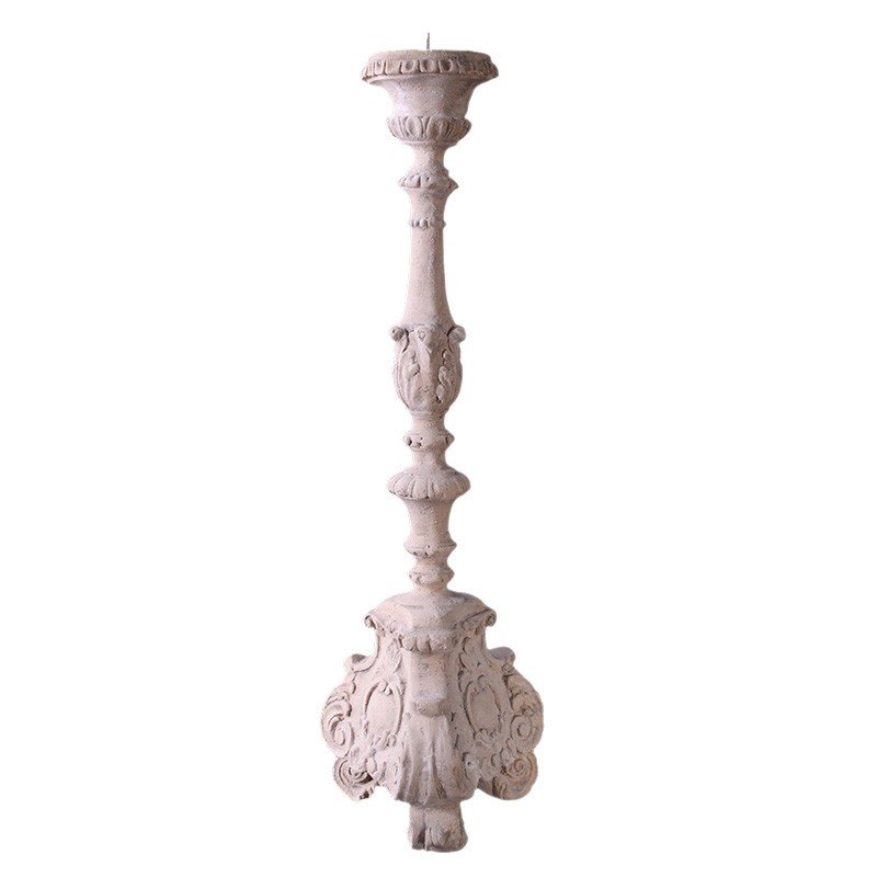 68cm Baroque Candle Stand Roman Stone Finish