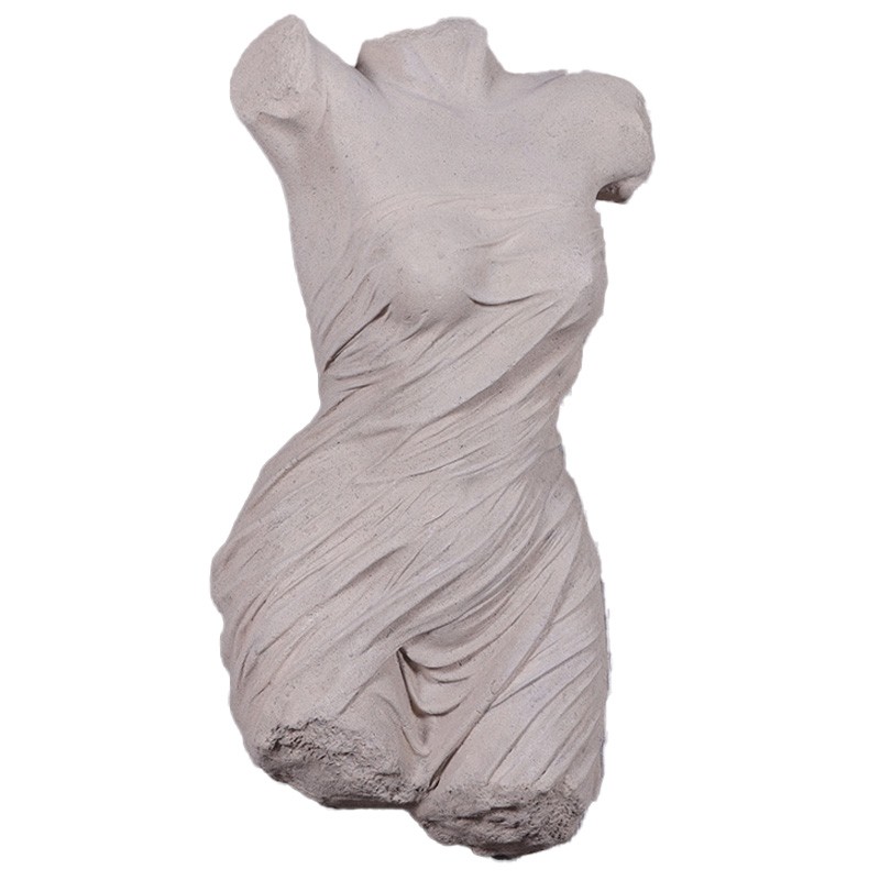 Athenian Female Draped Torso  Wall Sculpture 84cm - Roman Stone Finish