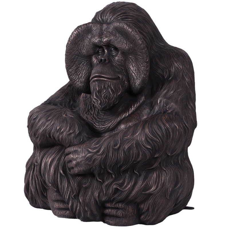 Sitting Orangutan - 87cm - Imperial Bronze Finish
