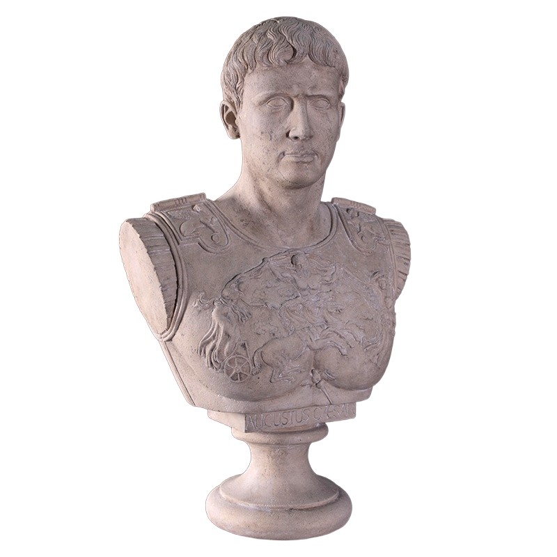 Augustus Caesar Bust - Roman Stone Finish - 83cm