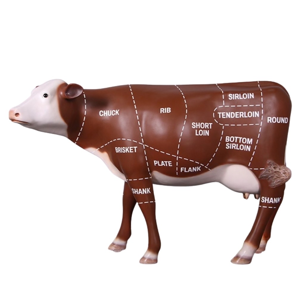 Cow with Beef Cuts - 174cm