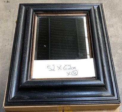 Bevel Black Frame Wall Mirror 62cm