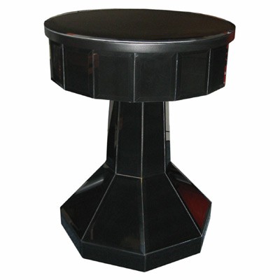 Black Glass Round Table 53cm