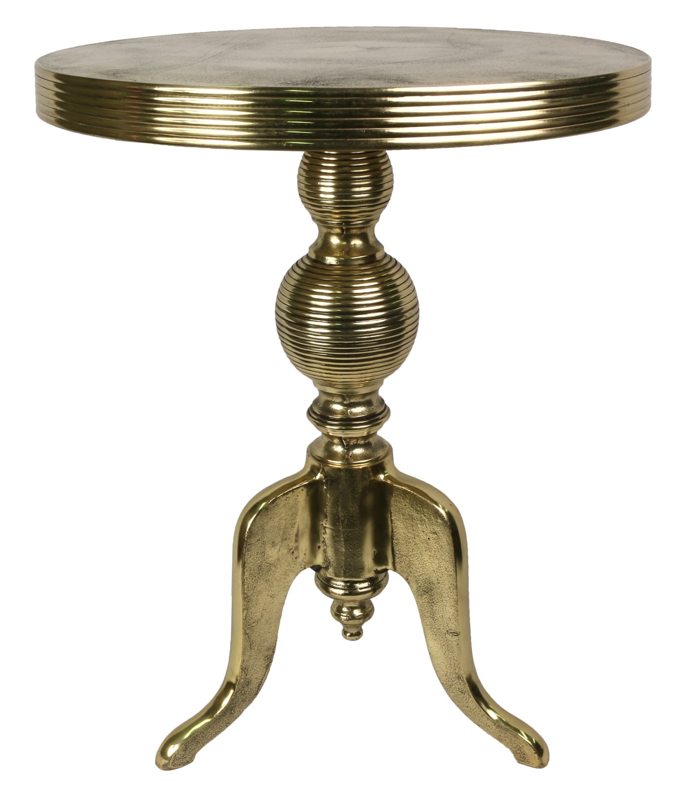 Cast Aluminium Table 70cm - Anodized Antique Brass Industrial Finish