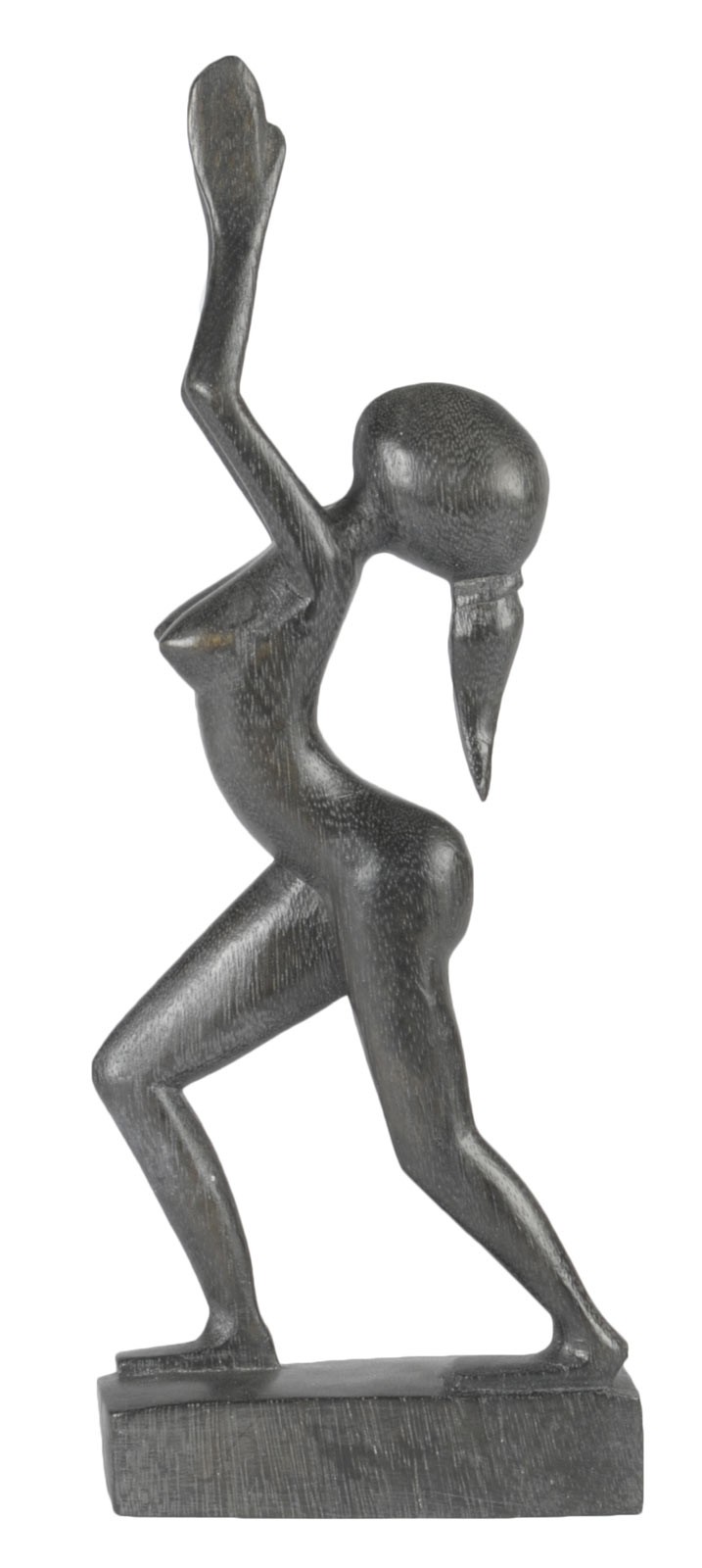 Wooden Lady Arms Up - Black Finish 35cm