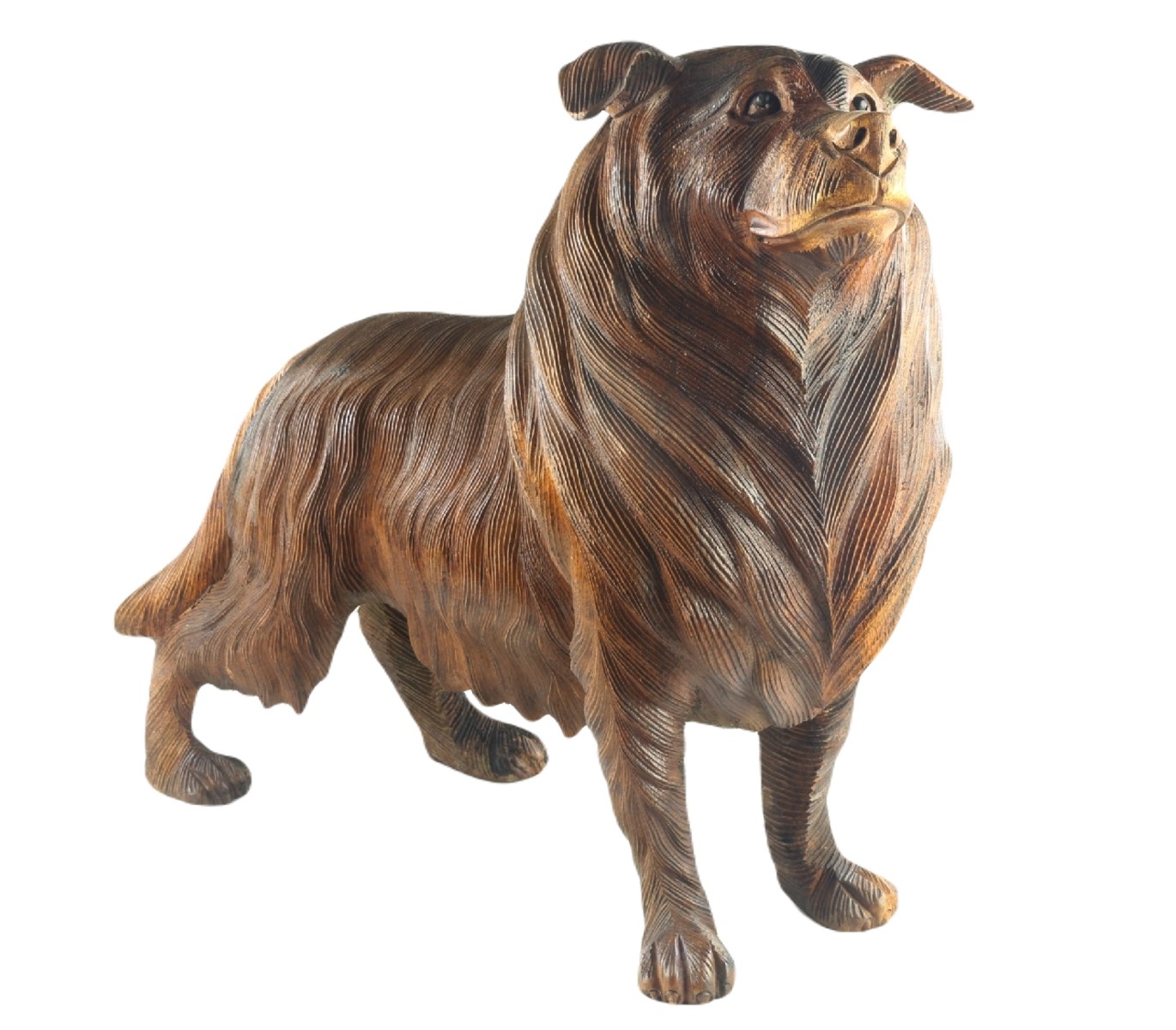 55cm Hand Carved Suar Dog (Dark)