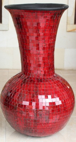 Mosaic Glass & Terracotta Vase - 100cm