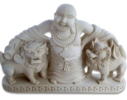 Hand Carved  Happy Buddha Stone Carving - 50cm