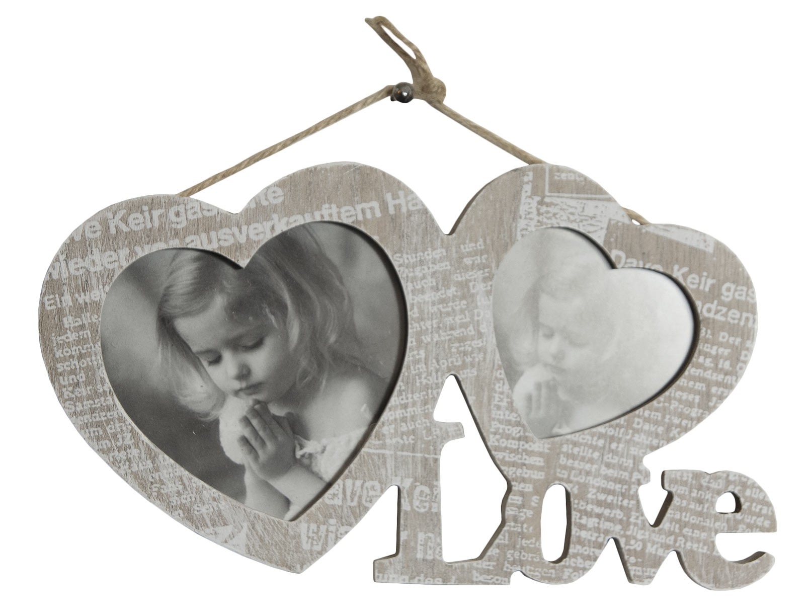 22cm Journal Love Double Photo Frame