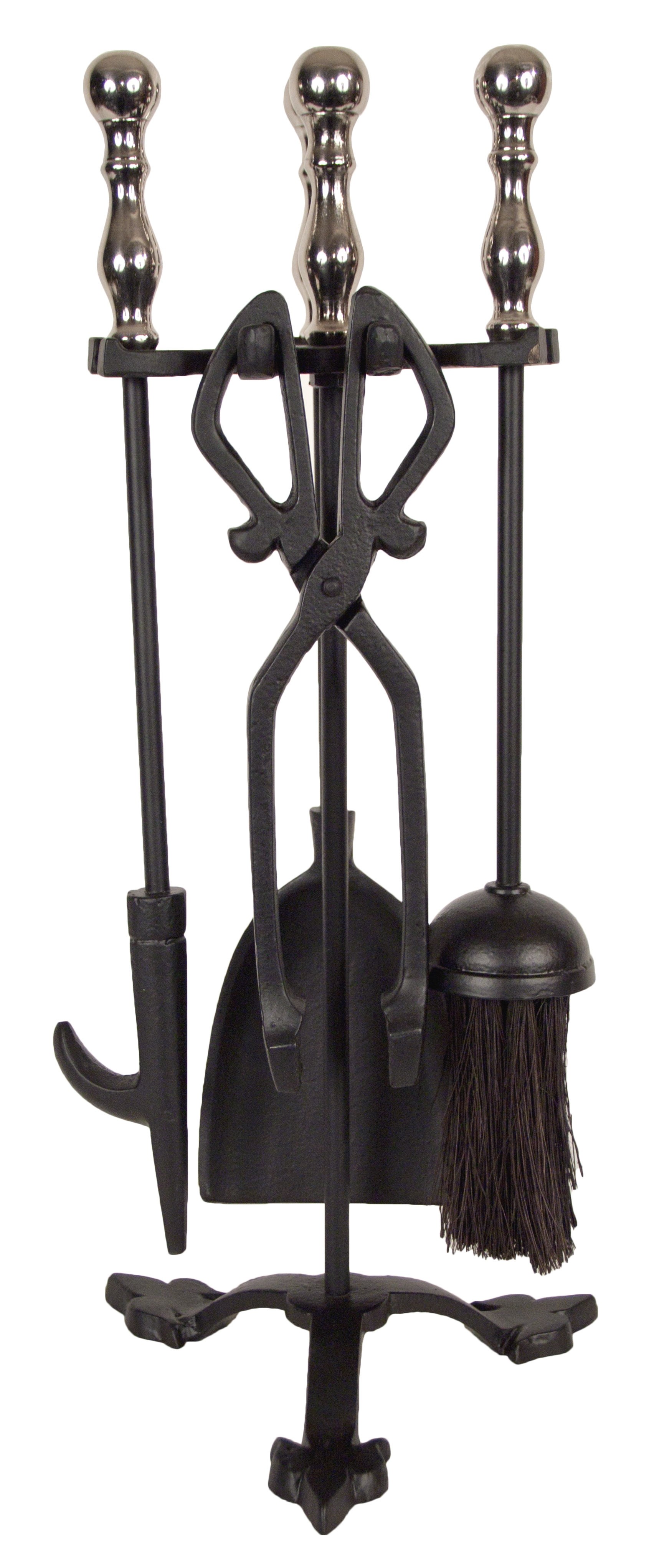 Companion Set - Black & Nickel Finish Top 42cm