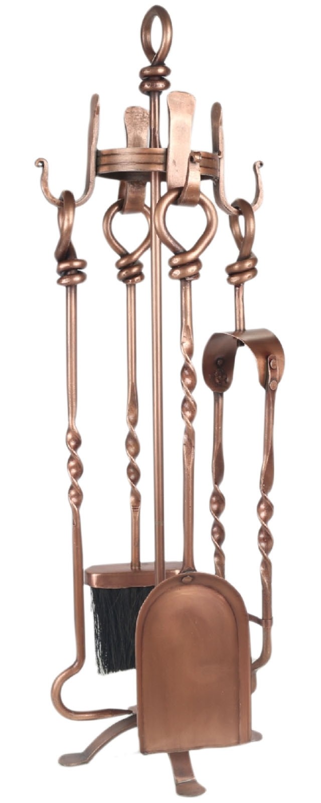 Twist Companion Set On Stand - Copper Finish  69cm