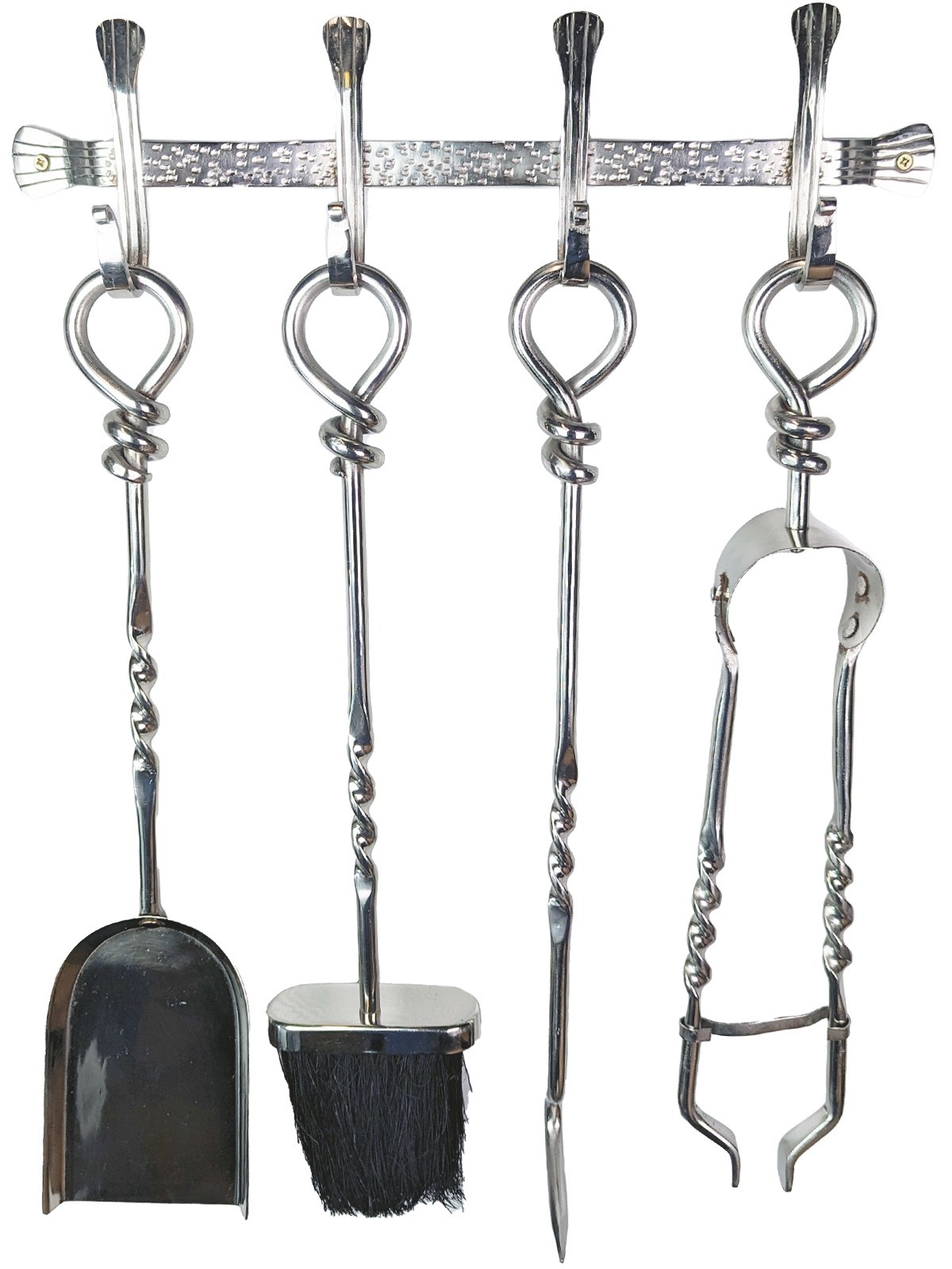 Nickel Plated Twist Hanging Companion Set 58cm (Rust Spot Warning)