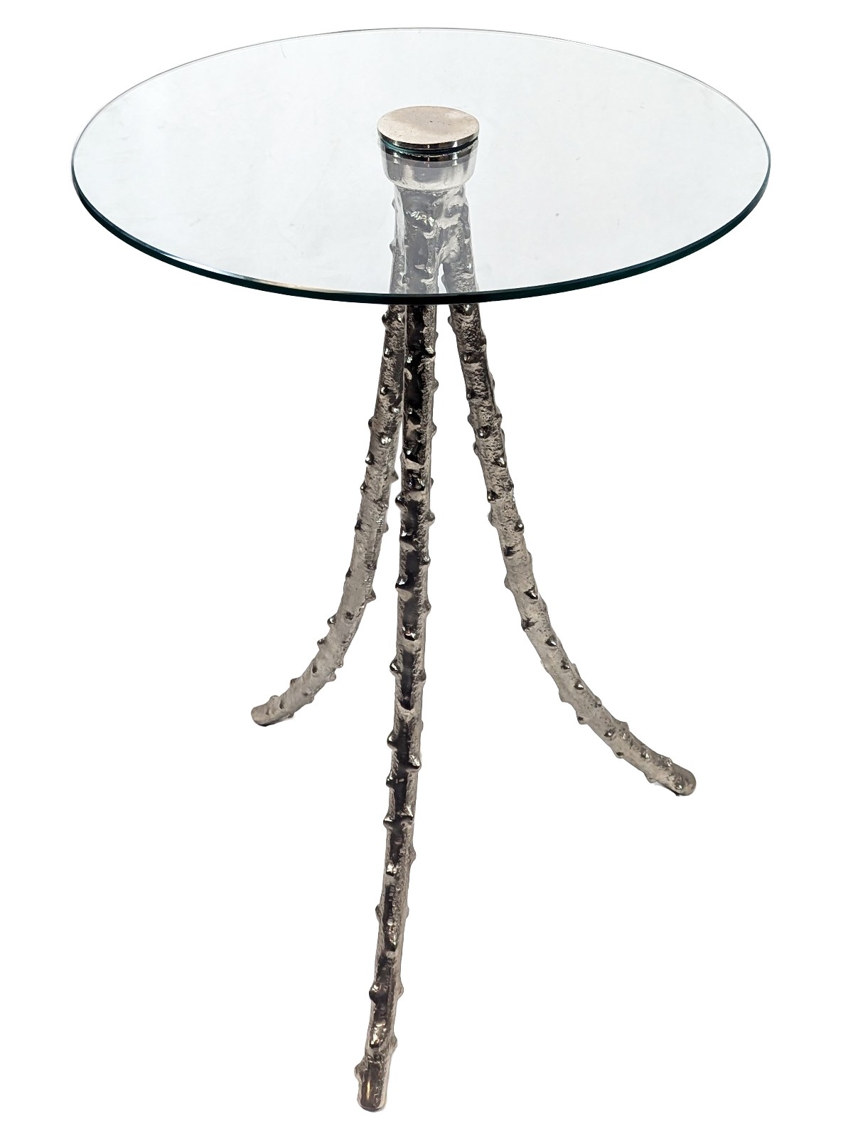 Aluminium Cactus Table Glass Top 69cm