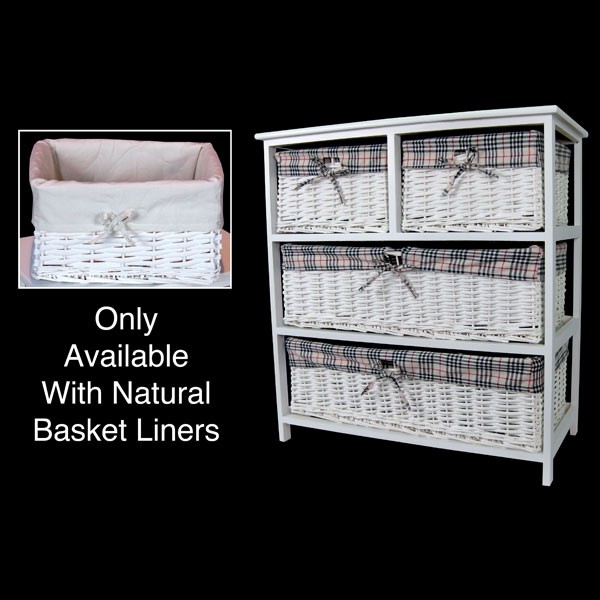 White C.O.D with 4 Baskets 80cm