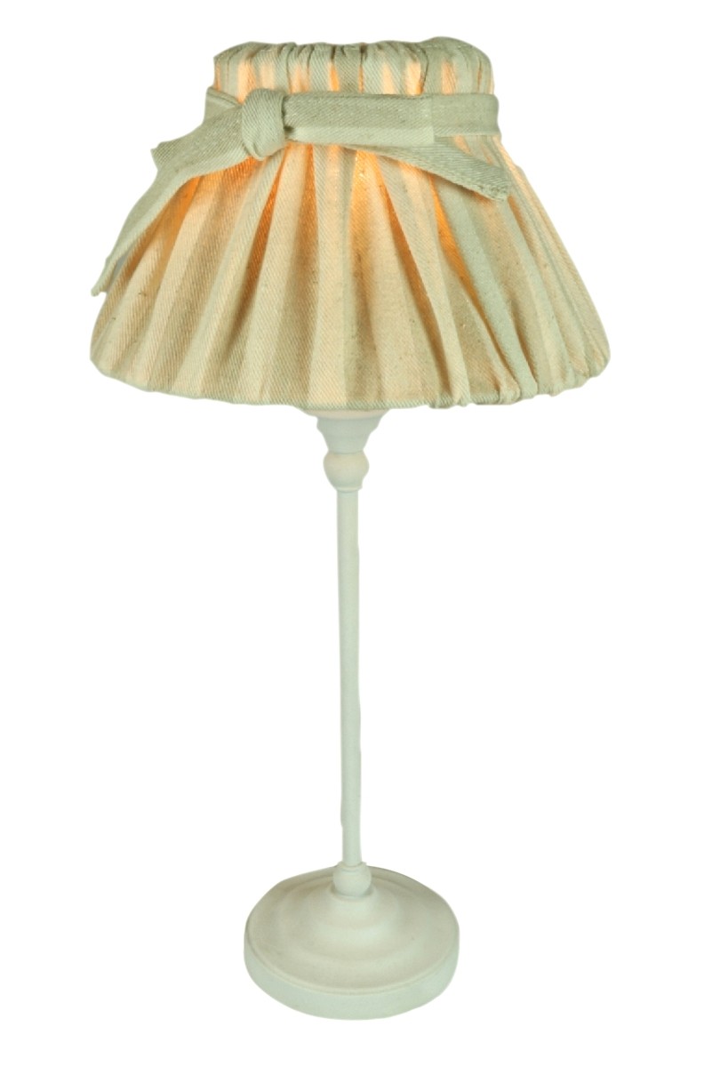 Vintage Cream Table Lamp with Linen Bow Shade 44cm