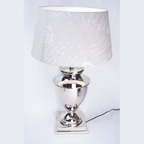 Polished Aluminium Trophy Lamp with passport shade 72cm