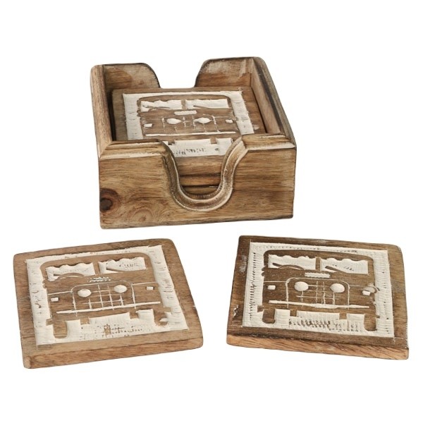 Set of 6 - 4x4 Front View Coasters 11cm