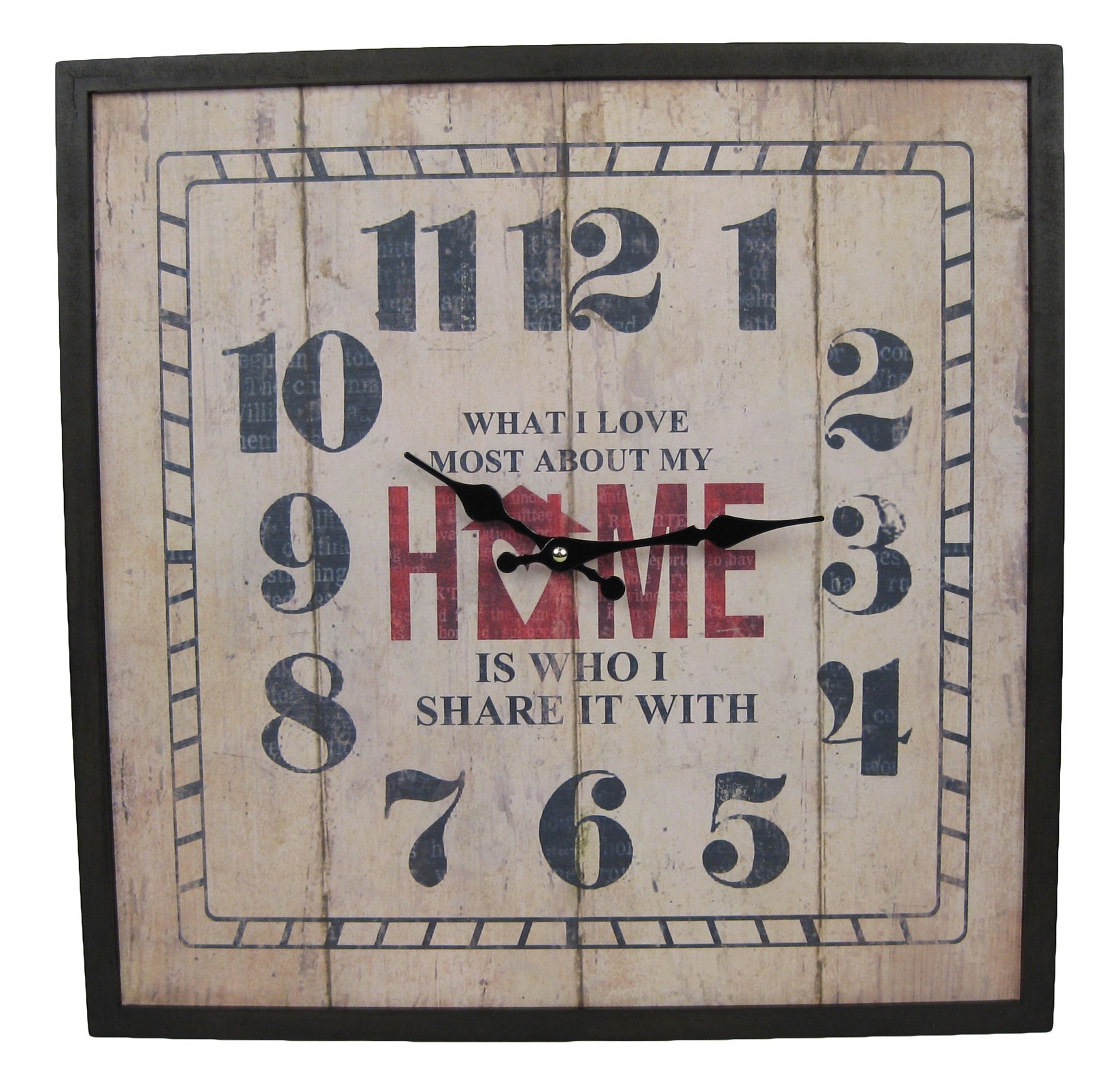Wooden Clock - What I love 45cm