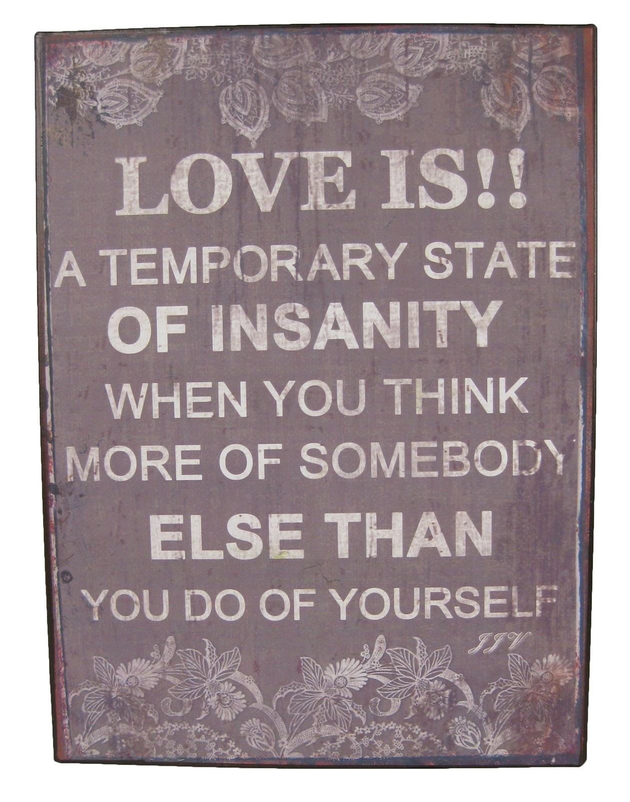 Metal Plaque 'Love Is' 36cm